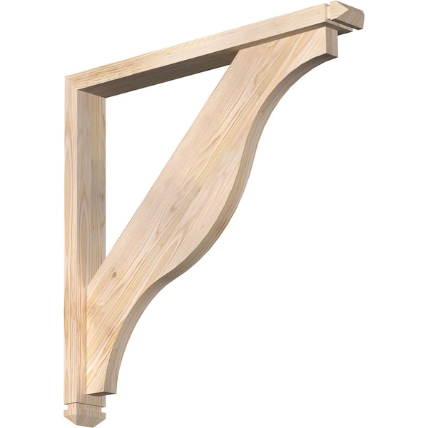 Ekena Millwork Funston Arts and Crafts Smooth Bracket w/ Offset Brace, Douglas Fir, 3 1/2"W x 30"D x 30"H BKT0402X30X30FST03SDF - main